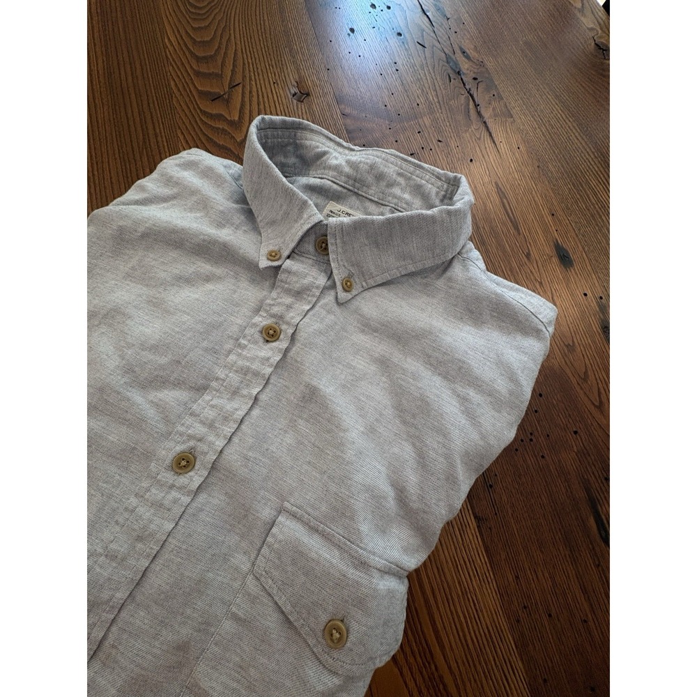 J.Crew Men's Light Gray Cotton Workshirt Size XL - Classic, Minimalist, Casual